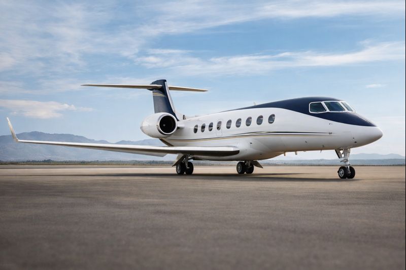 Gulfstream G650 private jet on the tarmac